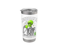 Mentalmente malato ma totalmente freddo scheletro amante del caffè Bicchiere termico in acciaio inox doppia parete