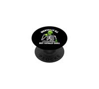 Mentalmente malato ma totalmente freddo scheletro amante del caffè PopSockets PopGrip Adesivo