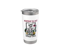 Mentalmente malato ma totalmente freddo - Skeleton Coffee Halloween Bicchiere termico in acciaio inox doppia parete