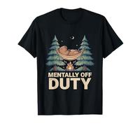 Mentalmente off Duty Camping Capybara Maglietta