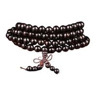 MENTAM Braccialetto di perline regolabile, Perline di Buddha cinesi, 1 pezzo di perline di legno di ebano buddista Buddha preghiera braccialetto gioielli(8mm)