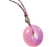 MENTAM Collana cinese Feng Shui, tradizionale ciondolo, Ciondolo Feng Shui in cristallo rosa for donna, autentico ciondolo yoga in calcedonio e agata, fibbia della pace