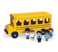 Mentari Giocattoli - Little Friends School Bus - Set da gioco in legno con bus scolastico Montessori, giocattolo immaginativo e narrativo, abilità motorie e sociali per bambini dai 18 mesi in su