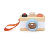 mentari Macchina fotografica giocattolo in legno con pulsante squishy e lente caleidoscopia, gioco fantasioso
