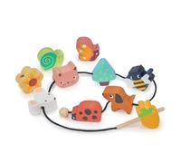 Mentari - Perline da giardino - Perline in legno per allacciatura - Perline uniche animali e floreali - Promuove le abilità motorie e la coordinazione occhio-mano - Età 3+