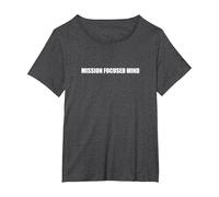 Mente focalizzata sulla Missione Maglietta, Donna Plus-Size, Grigio Scuro, 4X