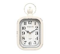 Menterry European Retro Rectangle Wall Clock, Antique Old-Fashioned Design, Vintage Style, Battery Operated Silent Decor Wall Clocks for Kitchen, Bedroom, Farmhouse, Office (Rectangle White)