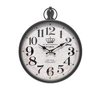 Menterry European Retro Wall Clock. Design antico, stile rustico e vintage. Azionato a batteria, orologi da parete silenziosi per cucina, casa colonica, loft, ufficio, (Nero)