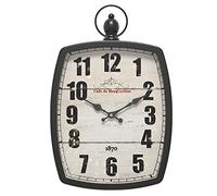 Menterry Rectangle Retro Wall Clock, Old-Fashioned Antique Design, Rustic Vintage Style, Battery Operated Silent Decor Wall Clocks for Farmhouse, Kitchen, Office (Black Rectangle)