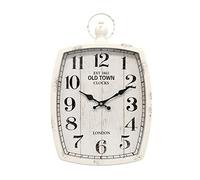 Menterry Rectangle Retro Wall Clock, Old-Fashioned Antique Design, Rustic Vintage Style, Battery Operated Silent Decor Wall Clocks for Farmhouse, Kitchen, Office (White Rectangle)
