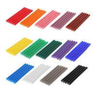 Mentin - Set di 5 bastoncini di colla calda colorata, 7 x 100 mm, colla termofusibile colore glitterato per decorazione creativa fai da te (grigio)