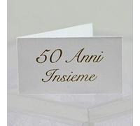 Mentor Interactive 20 BIGLIETTINI BOMBONIERA 50 Anni Insieme Scritta Color Oro