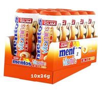 Mentos Chewing Gum Vitamins Citrus Mix con Vitamine B6, C e B12, Gomme da Masticare Senza Zucchero, 10 Barattoli, 130 Unità