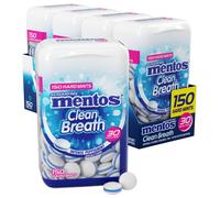 Mentos Clean Breath Hard Ments, Peppermint, bottiglia da 150 pezzi (confezion...