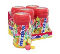 Mentos Gum Big Bottle Curvy, Tropical Red Fruit/Lime, 50 Pieces (Pack Of 4)