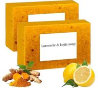Menuha Kojic Acid & Turmeric Soap,Menuha Skincare Soap,Turmeric Soap Bar for Face and Body,Menuha Turmeric Soap,Nebuwell Turmeric Soap,Menuha Glow Lemon Turmeric Kojic Acid Soap Bar (2 pcs)