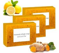 Menuha Kojic Acid & Turmeric Soap,Menuha Skincare Soap,Turmeric Soap Bar for Face and Body,Menuha Turmeric Soap,Nebuwell Turmeric Soap,Menuha Glow Lemon Turmeric Kojic Acid Soap Bar (3 pcs)