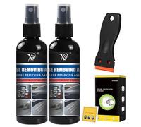 MENUY Spray Rimuovi Etichette 200ml, Rimuovi Colla Adesivi con Panno e Raschietto, Solvente Potente per Eliminare Etichette, Nastro e Adesivi