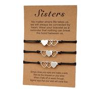 MenYiYDS 3 pezzi Braccialetto dell'amicizia braccialetti dei desideri set bracciale migliori amici bracciali distanza regali per le sorelle degli uomini delle donne adolescenti