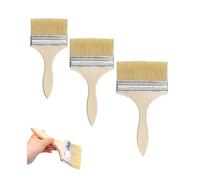 MenYiYDS 3 pezzi Pennello pittura - pennellessa pittura muri, pennello da pittore, pennello piatto con manico in legno,per armadietto con telaio, pittura in legno decking e Legname, pennello pittura