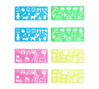 MenYiYDS 8 pezzi Stencil Per Bambini Per Disegno, stencil, Righello Trasparente A Forma Di Animale, Strumenti Da Disegno, Righelli Per Ufficio E Scuola, stencil per pittura (Colorati)