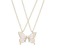 MenYiYDS Best Friends Collana dell'amicizia per 2 ragazze, Bff Collane a farfalla abbinate a lunga distanza Regali di gioielli per donne Amici Regalo di compleanno (oro)