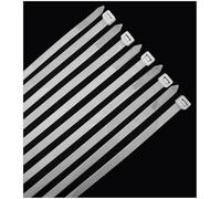 Menylon Confezione da 50 fascette trasparenti, 8,8 mm x 400 mm, bianche, extra forti e resistenti, resistenza alla trazione di 79,4 kg, resistenti ai raggi UV, in plastica di nylon, autobloccanti