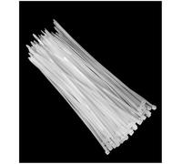 Menylon Fascette fermacavi bianche 250 mm × 4 mm, confezione da 100 pezzi | Fascette trasparenti autobloccanti lunghe 25 cm, resistenti alla trazione e ai raggi UV, 18 kg / 40lbs, per casa, giardino