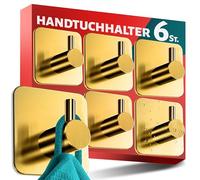 Menz 6 pezzi Ganci Adesivi, Appendi Accappatoio Bagno, Porta Asciugamani Autoadesivo Bagno Antiruggine, Asciugamano da tè Cucina, Oro