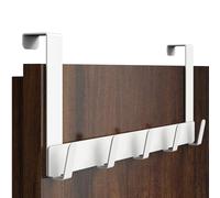 Menz Appendiabiti da Porta, Bianco - Pratico Attaccapanni da Porta, Acciaio Inox Ganci Adatti per Camera da Letto, Cucina, Bagno, Utile Appendino