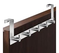 Menz Appendiabiti per porta da appendere, in acciaio inox, con ganci per porta, in versione classica, stabile e stabile per appenderlo, appendiabiti funzionale alla porta