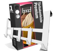 Menz Appendiabiti per porta di alta qualità, da appendere, bianco, gancio per porta, in acciaio inox, con elevata portata, universale, con 5 ganci, porta asciugamani