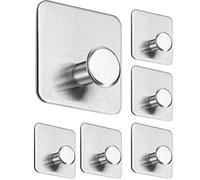 Menz Ganci adesivi senza foratura MZ - 6 pezzi in acciaio inox