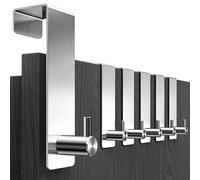 Menz Ganci per porta in acciaio inox, 6 pezzi, argento