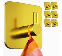 Menz Portasciugamani senza foratura, colore oro, set da 6 pezzi