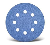 MENZER Blue Dischi abrasivi a gancio e anello, 125 mm, 8 fori, p. Levigatrici rotorbitali, Corindone zirconio (25 Pz.) G40