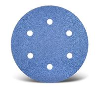 MENZER Blue Dischi abrasivi a gancio e anello, 150 mm, 6 fori, p. Levigatrici rotorbitali, Corindone zirconio (25 Pz.) G120