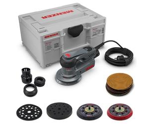 MENZER Levigatrice Rotorbitale ETS 125 5.0 (Levigatura Grossolana e Intermedia) incl. systainer³, 3 Plastrelli, Protezione Multi-Foro, Interface Pad, Dischi Abrasivi