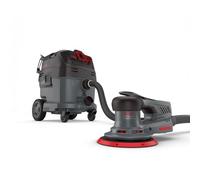 MENZER Levigatrice Rotorbitale ETS 150 2.5 & Aspiratore di Sicurezza VCM 530 PRO incl. Set di Abrasivi