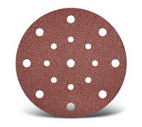 MENZER Red Dischi abrasivi a gancio e anello, 150 mm, 17 fori, p. Levigatrici rotorbitali, Corindone normale (50 Pz.) G240