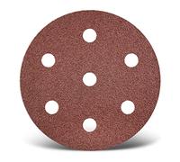 MENZER Red Dischi abrasivi a gancio e anello, 90 mm, 7 fori, p. Levigatrici rotorbitali, Corindone normale (50 Pz.) G100