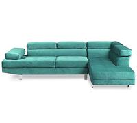 Menzzo Alfa Divano Angolare, Velours, Verde, 260