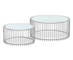 Menzzo Ensemble Tavolo, Bianco/Grigio, Grande Table : L80 x P80 x H45