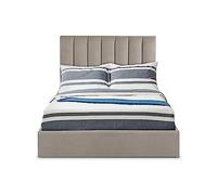 Menzzo Letto baule Songe + rete in velluto, 140 cm, colore: tortora