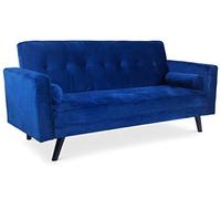 Menzzo Slow Divano Convertibile, Velluto, Blu, 186