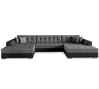 Menzzo Vento Divano Letto, Tessuto, Nero/Grigio, 365