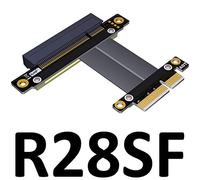 MEO PCI-E x8 Converter to x4 pcie 4X to 8X Network Card LAN SSD Expansion Adapter pcie3.0 Flexible Flat Cable (45cm,R28SF)