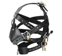 MEO® SlaveHarness™ - Imbracatura in pelle per la testa con museruola richiudibile