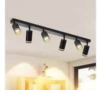 meoaow Faretto da soffitto a LED Plafoniera da soggiorno: faretti GU10 neri 6 lampadine Faretti da soffitto moderni girevoli per interni per cucina camera da letto sala da pranzo, senza lampadina