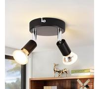 meoaow faretto da soffitto lampada da cucina faretto GU10 - plafoniera 2 lampadine lampada rotonda per camera da letto lampada da corridoio moderna 350° faretti da soffitto - senza lampadina